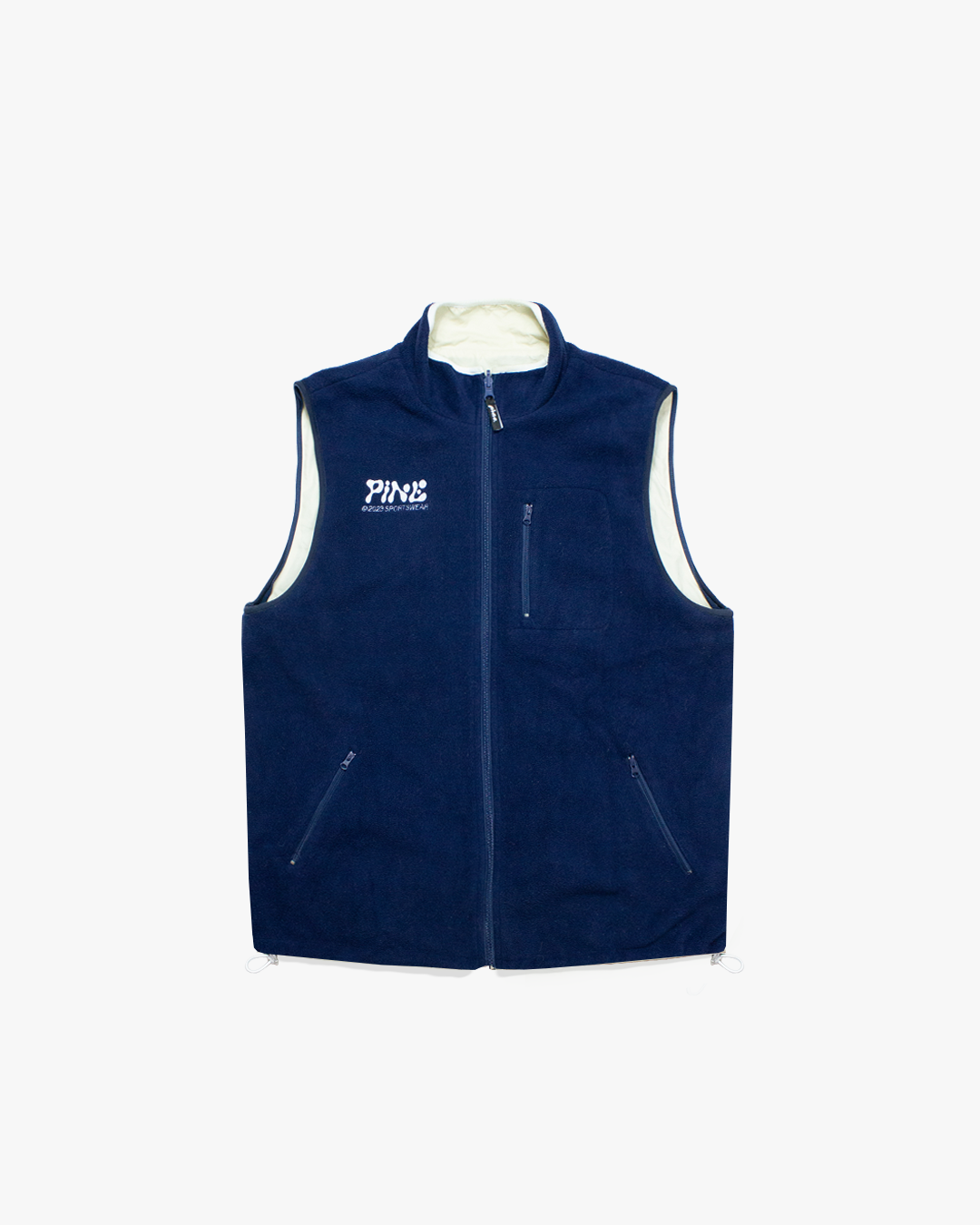 Reversible Vest - Deep blue/Off White