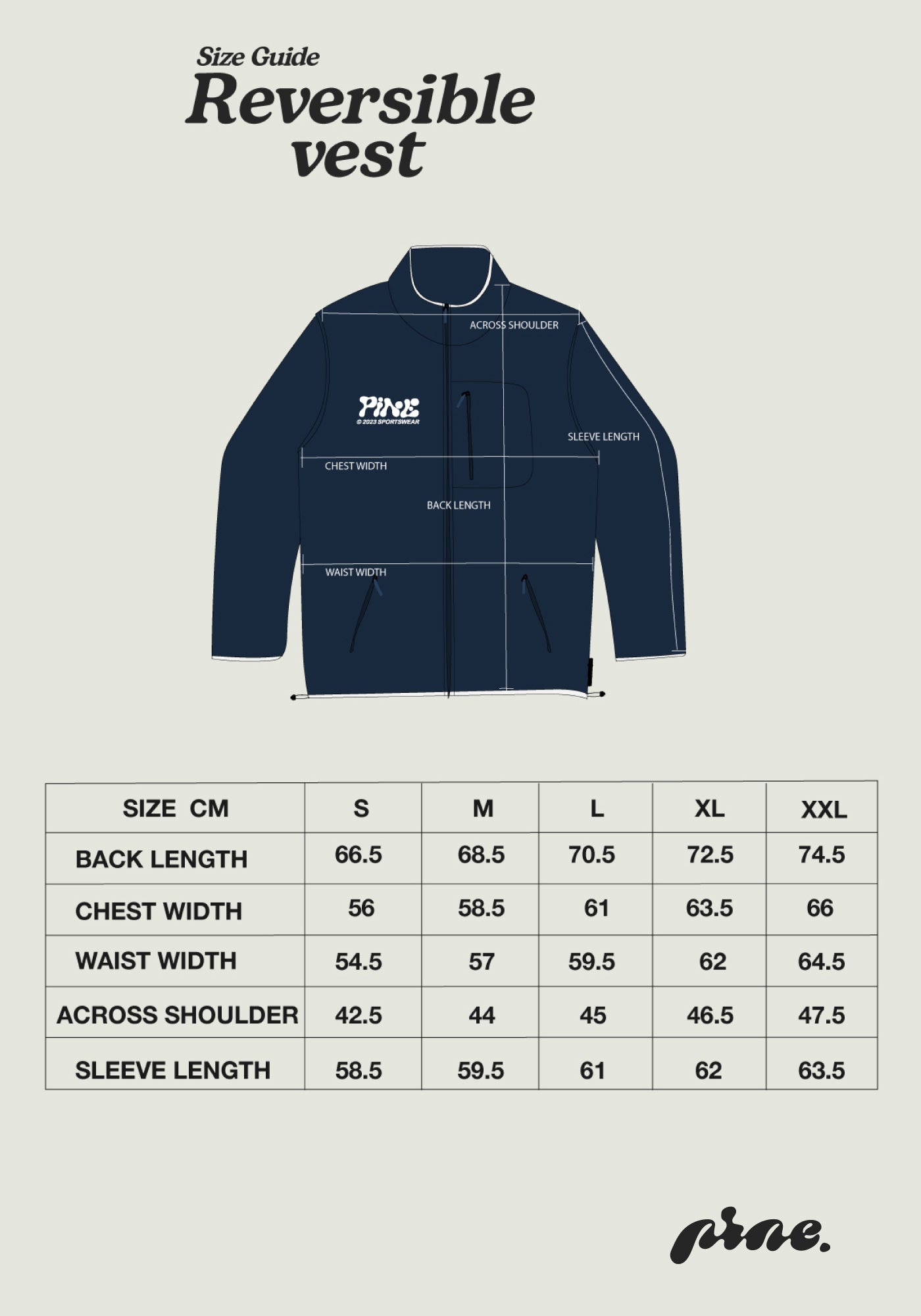 Reversible Vest - Deep blue/Off White